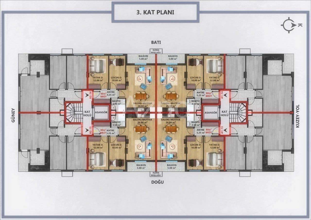 Апартаменты в Анталии, Турция, 45 м², фото 5