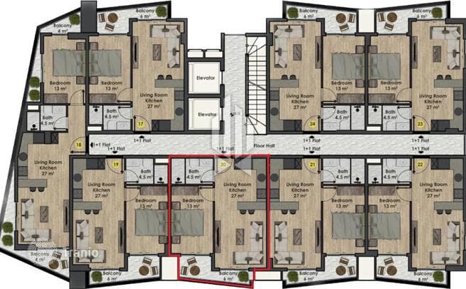 1-Bedroom (1+1) Apartment in New Build in Mahmutlar, Alanya, photo 3