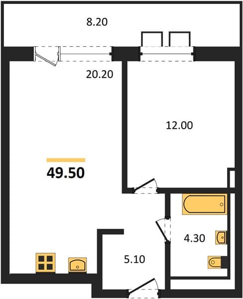 1-Bedroom Apartment in Gostinichny Kompleks More Tut, Golubitskaya