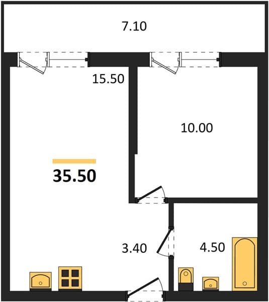 1-Bedroom Apartment in Lestoria, Sochi
