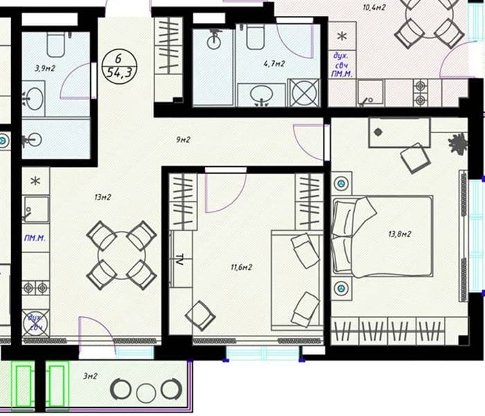 2-Bedroom Apartment in Olivia, Sochi