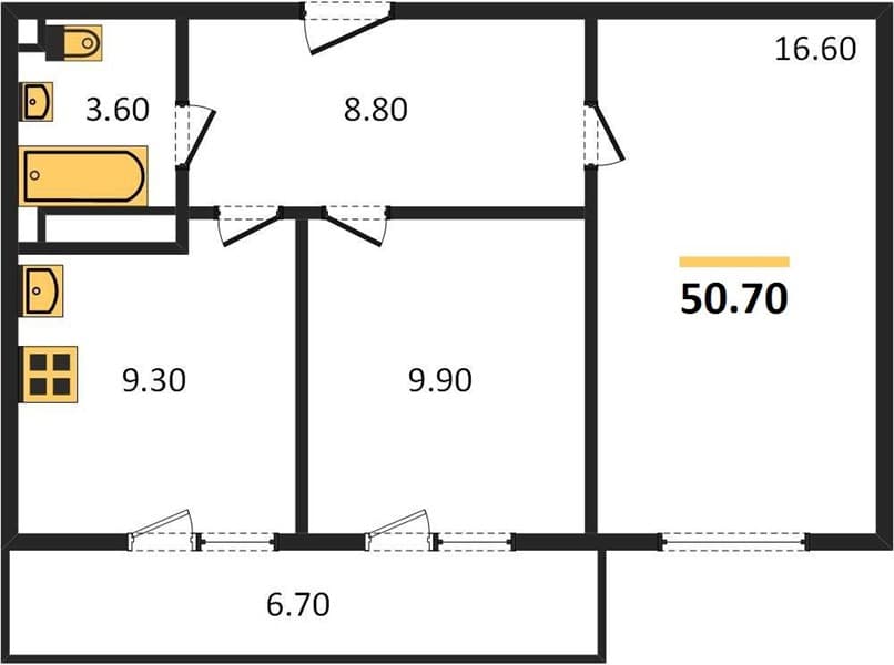 1-Bedroom Apartment on the 23rd Floor in Oblaka-2, Novorossiysk