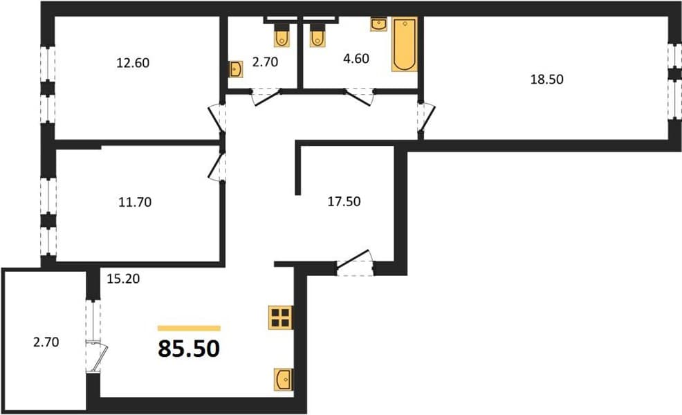 3-Bedroom Apartment with Sea View in Novorossiysk
