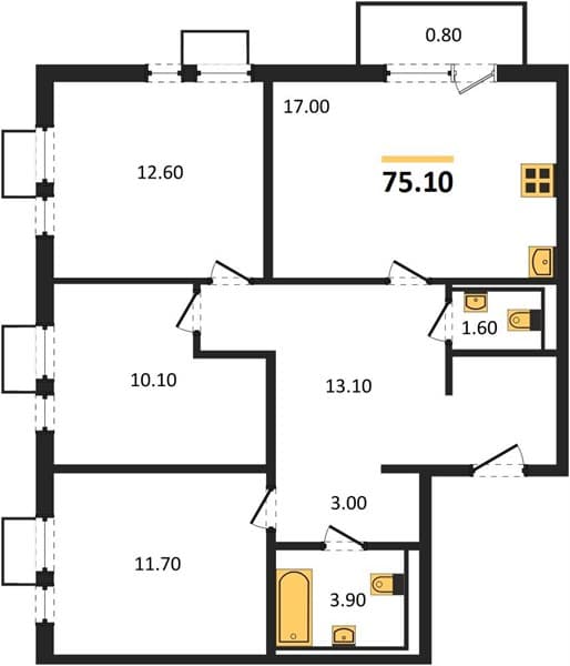 2-Bedroom Apartment with Black Sea View in Novorossiysk