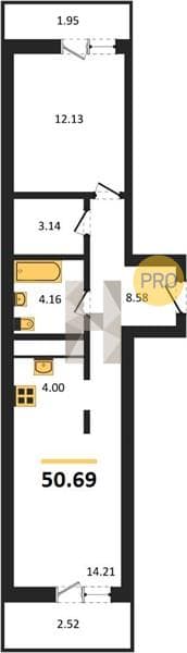 1-Bedroom Apartment in Oxygen Residential Complex, Sochi
