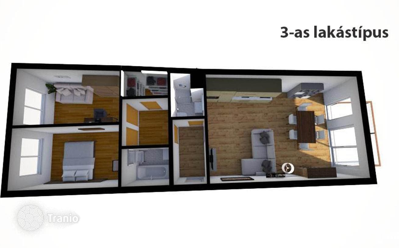 3-комнатные апартаменты в новостройке 73 м² в Районе XIII, Венгрия, фото 3