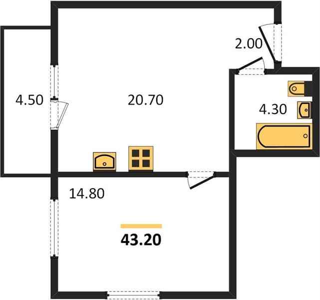 1-Bedroom Apartment in Flora, Sochi