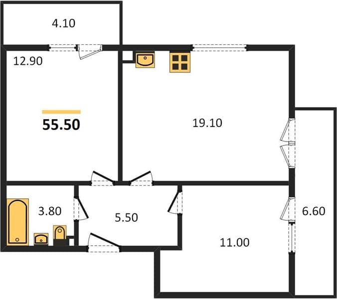 2-Bedroom Apartment in Flora, Sochi