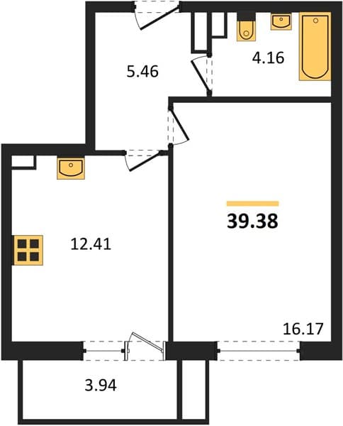 1 к. квартира 39.38 кв. м, 1/8 этаж. ЖК Сады у моря, Темрюк, Россия