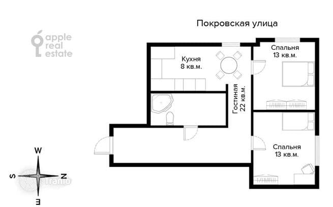 2-Bedroom Apartment in Basmanny District, Moscow, photo 3
