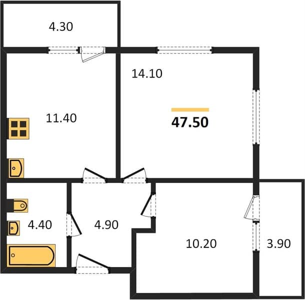 1-Bedroom Apartment in Flora, Sochi