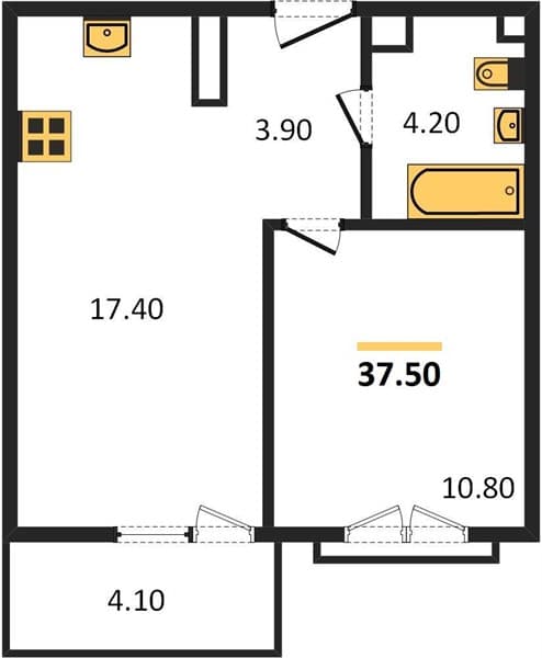 Studio Apartment in Flora, Sochi