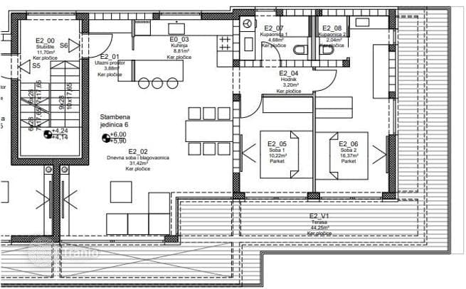2-Bedroom Apartment with Terrace in Privlaka, photo 4