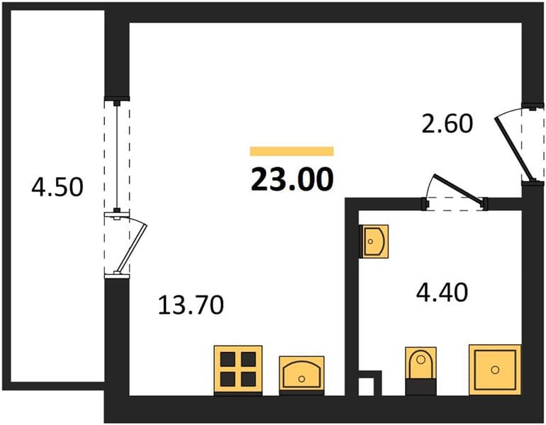 Studio Apartment in Oblaka-3, Novorossiysk