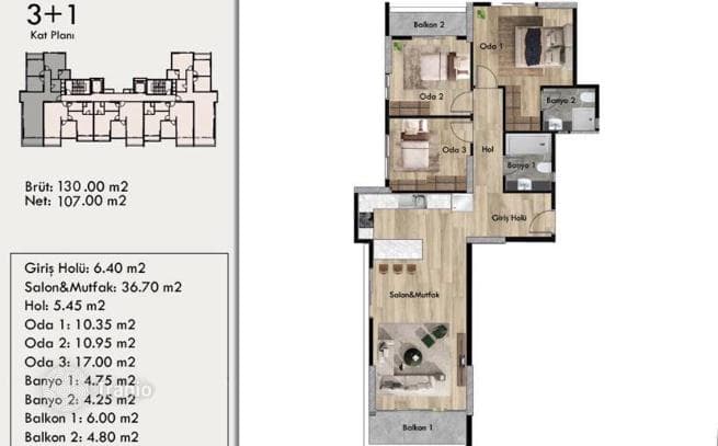2-Bedroom (2+1) Apartment with Shared Pool in Mezitli, Mersin, photo 4