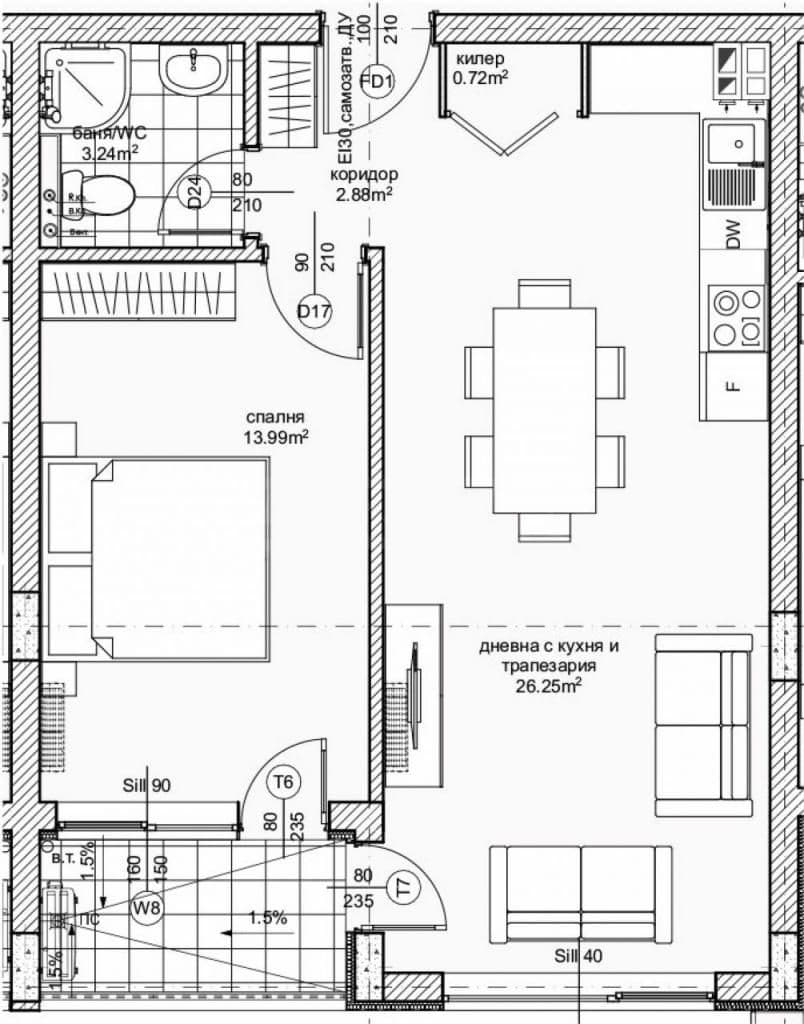 Апартаменты в Варне, Болгария, 65.61 м², фото 2