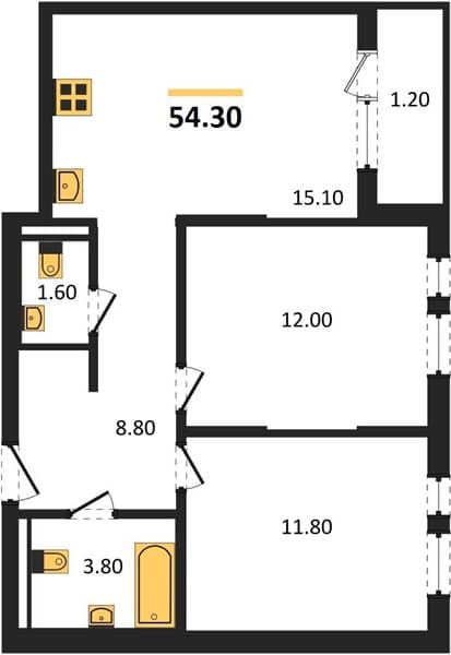 1-Bedroom Apartment with Sea View in Novorossiysk
