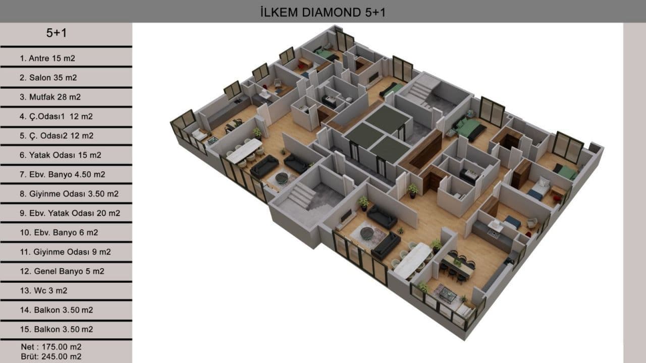 Квартира в Мерсине, Турция, 245 м², фото 4