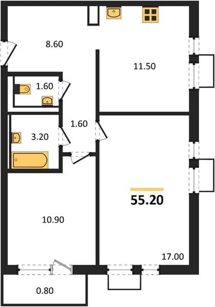 2-Bedroom Apartment with Sea View in Novorossiysk