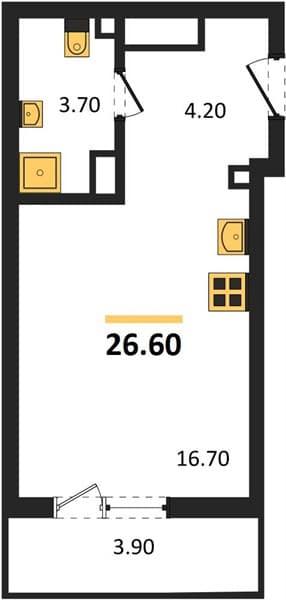 Studio Apartment in Oblaka-3, Novorossiysk