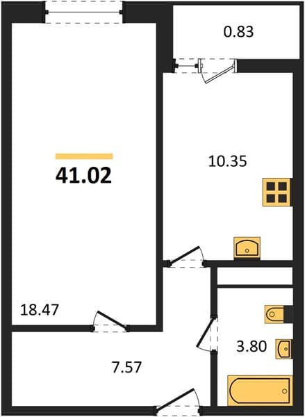 1-Bedroom Apartment in Central (Gamma) Complex, Anapa