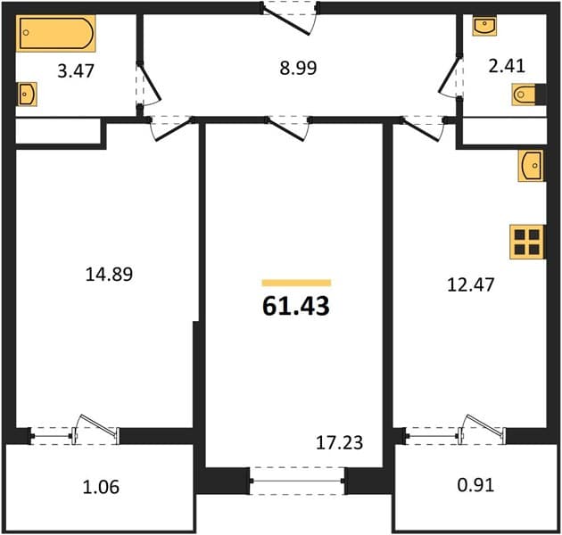 2-Bedroom Apartment in Centralny, Anapa