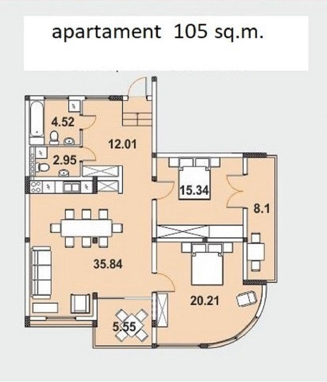 Квартира в Херцег-Нови, Черногория, 105 м², фото 4