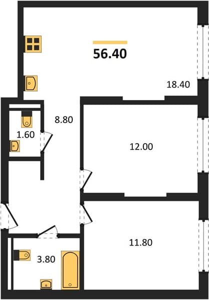 1-Bedroom Apartment with Sea View in Novorossiysk